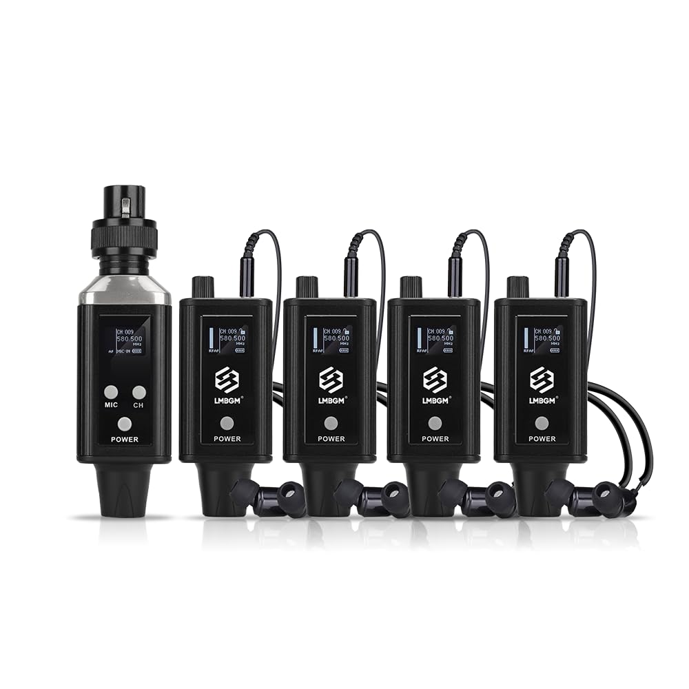 A9 UHF Mono Wireless in-Ear Monitor System Transmitter and Beltpack Receiver for Studio, Band Rehearsal and Live Performance(A9-4)
