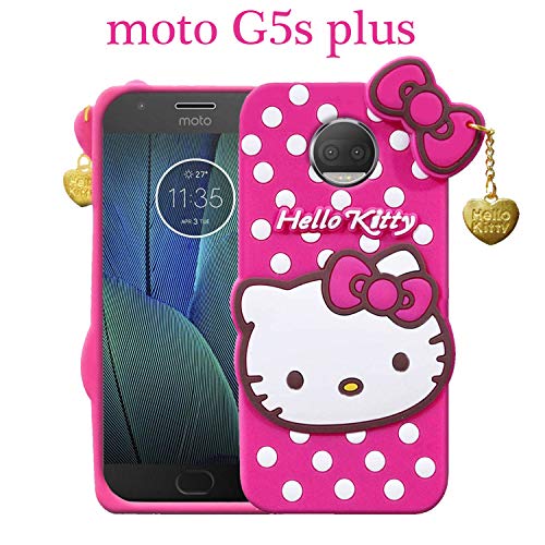 Image of Unirock Hello Kitty Back Case Cover for Asus Zenfone Max Pro M1| 3D Cute Hello Kitty Case |Soft Silicone Rubber Back Cover with Pendant Kitty Cover for Asus Zenfone Max Pro M1 (Pink)