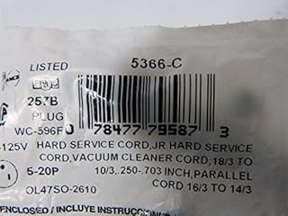 Leviton 5366-C Grounding Straight Blade Plug 20Amp 250V 2P 3W