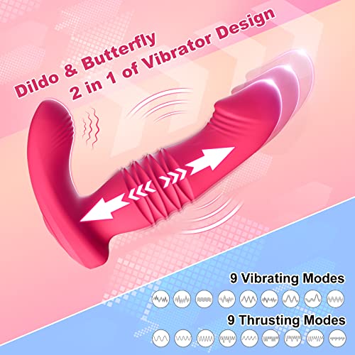 Wearable Clitoral G Spot Thrusting Vibrator, App Remote Control Clitoralis Panty Vibrator With 9 Thrusting & Vibrating Modes, G Spot Dildo Vaginal Butterfly Anal Adult Sex Toy For Women & Couples #TOP3