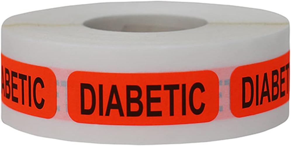 Diabetic Medical Healthcare Labels 0.5 x 1.5 Inch 500 Total Labels
