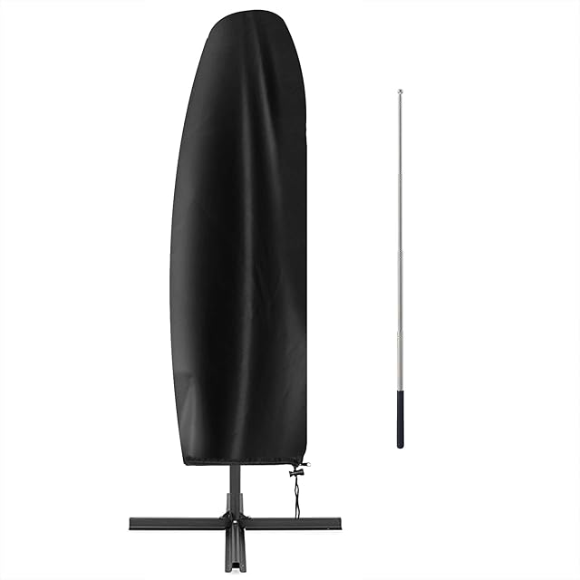 INMUA Parasol Cover with Rod, Cantilever Umbrella Cover for Parasol 2 to 3 M Waterproof Windproof Heavy Duty Patio Cantilever Parasol Protective Cover with Zip (265X 40 X 70/50CM)