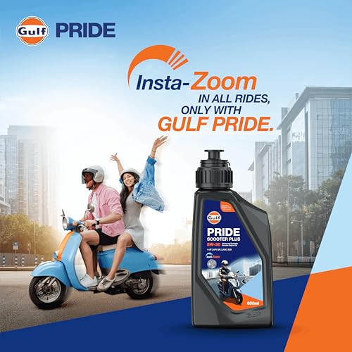 Image of Gulf PRIDE SCOOTER PLUS 5W30 4-AT API SN, JASO MB|BS 6 and earlier emission norms| Advanced 2 Wheeler Scooter Synthetic Blend Engine Oil [600 ml] - Pack of 1