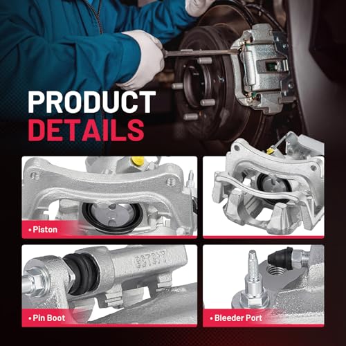 Image of BDFHYK 18-B5517 18-B5516 Rear Disc Brake Caliper Assembly Compatible with Ford Transit-150-250 -350 /-350 HD 2015 2016 2017 2018 2019 3.2L 3.5L 3.7L l5 V6 2pcs