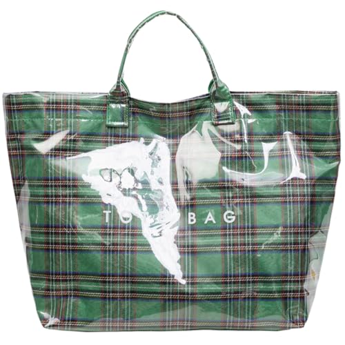 Image of PVC Tote Bag Gifts for Women Large Tote Purse Kraft Paper Letter Print Hobo Handbags for Work Beach Shopping Travel
