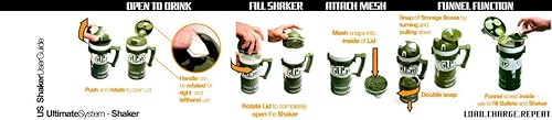 Miniatura 2 de Shaker - Ultimate System Top Shaker Botella, 24 onzas, verde