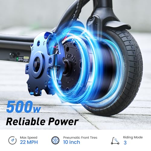 Electric Scooter, 28/22 Miles Range, 28/23 MPH Speed, 10″