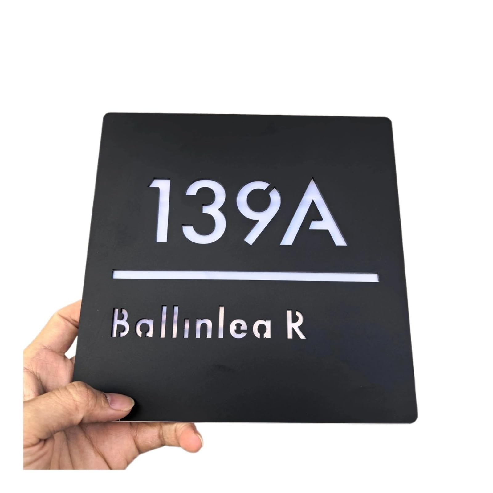 Panneau De Numéro Maison En Acrylique 3D, Plaque D'adresse Extérieure Moderne, Décoration Porte Et Murale Étanche for L'extérieur La, 1 Pièce(Gray and black,30cmx30cm)