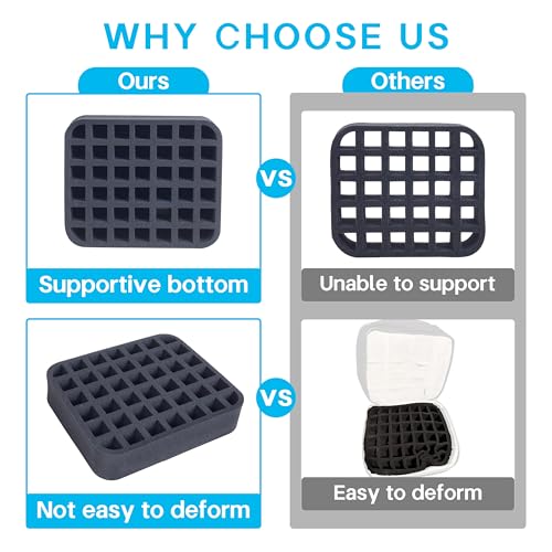 Image of Nail Polish Organizer Holder Foam Pad with Slots for Storage 42 Bottles (15ml /0.5fl.oz) Nail Polish or Essential Oil Tray for Drawers Black