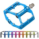 JETCAT Mountain Bike Pedals Flat - MTB Pedals Flat, Bicycle Pedals, Road Bike Pedals, BMX Pedals, for BMX MTN Road Gravel EBike, Specialized, Adults, Aluminum Metal Stamp 9/16