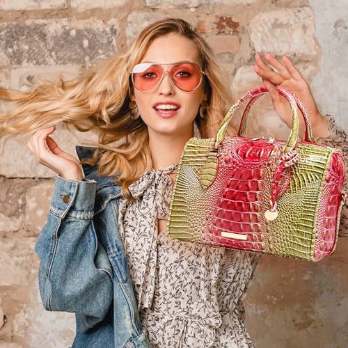 Image of Makcr Joacbv Top-Handle Crocodile Purses For Women Crossbody Leather Bags Trendy Large Capacity Tote with Shoulder Strap