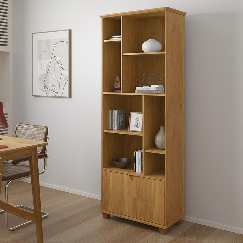 Livreiro Taurus Sala Escritório com 2 Portas e Nichos Cinamomo