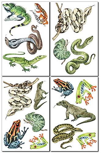 Samunshi® Graz Design Sticker mural décoratif pour chambre d'enfant Motif reptiles et amphibiens Cover