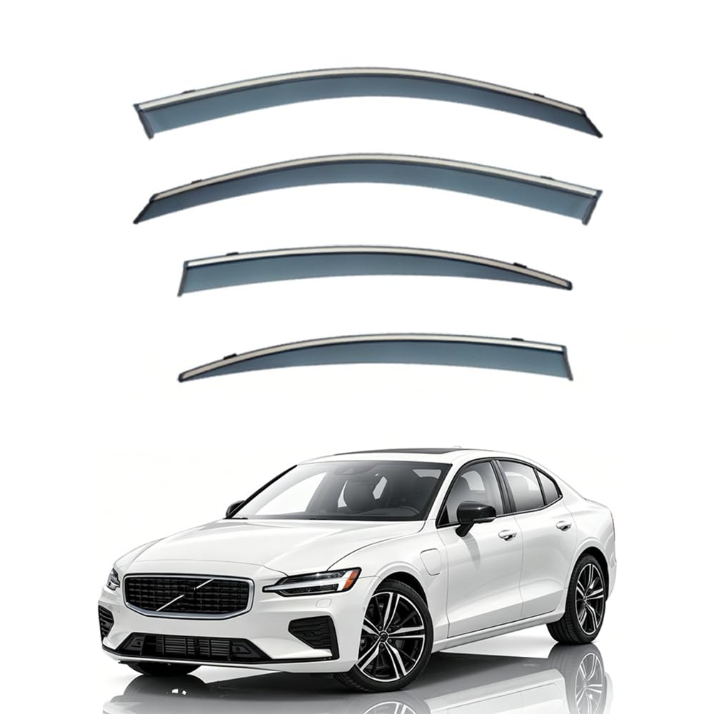 QOEMRHELT 4pc Set In-Channel Wind Deflectors, for S60 2020-2026 Window Visors Rain Guards Vent Visors Rain & Sun Protection,Car Accessories
