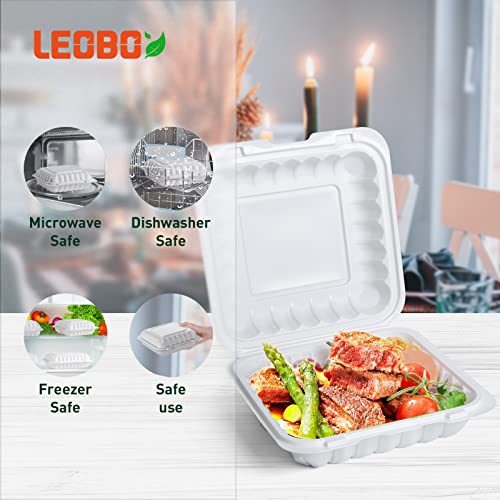 Leobox LB81-55 To Go Containers, 55 Pack Reusable Take Out Food Containers 34 Oz Bpa Free Mfpp To Go Boxes thumb #2