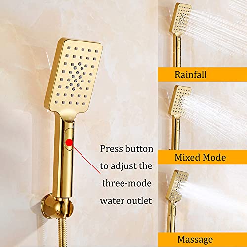 Robinet de baignoire pomme de douche mitigeur monocommande mural chrome - 2