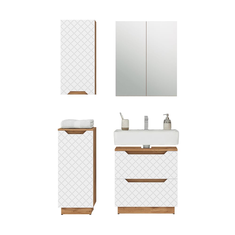 Vicco Zestaw mebli łazienkowych "Lotta", Biały, 59.8 cm
