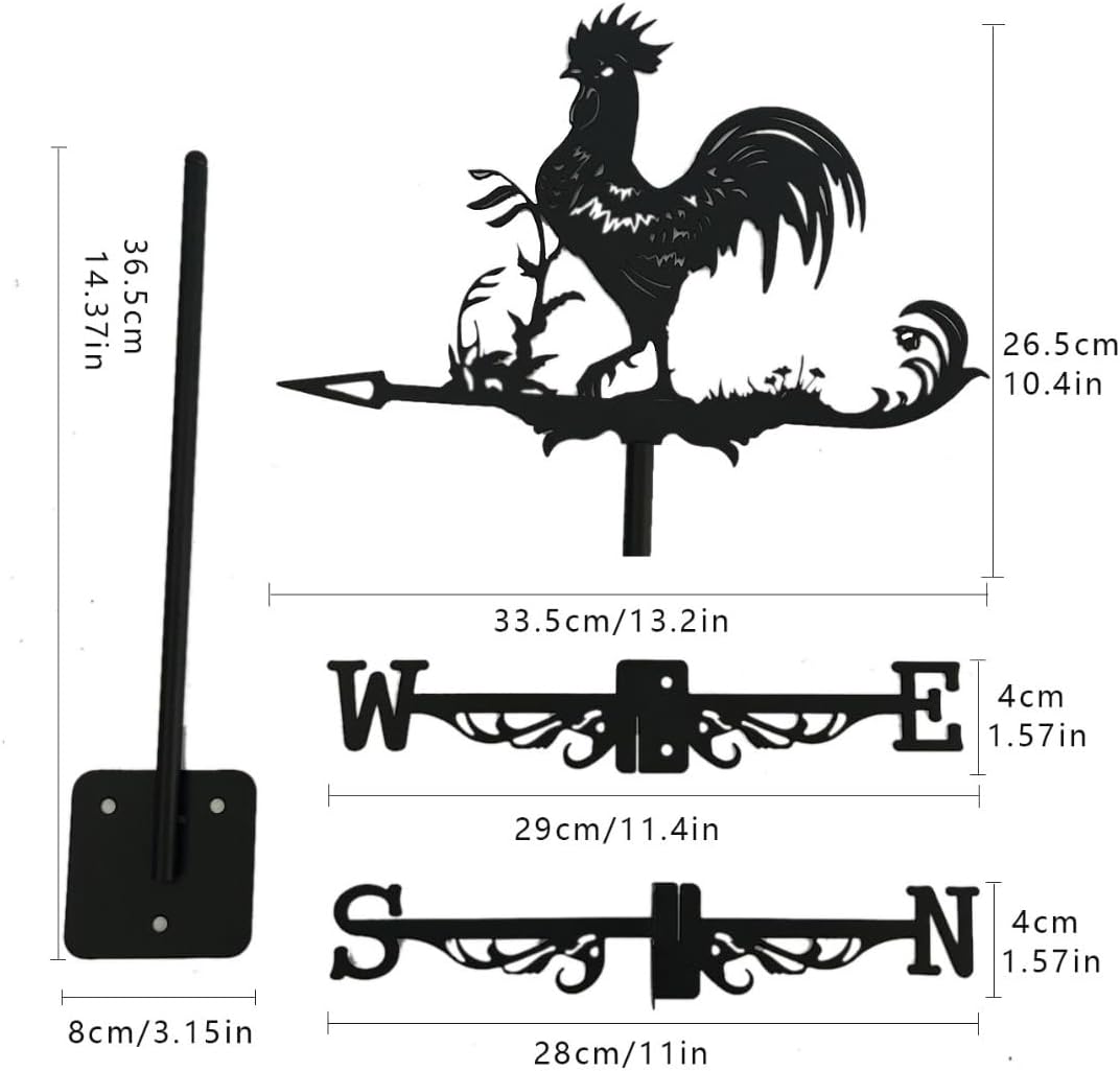 Rust-Proof Iron Rooster Weathervane Metal Weather Vane Yard Garden Barn Ornament Collies Shed Kit Weathercock for Garden Roofs (Poodle)
