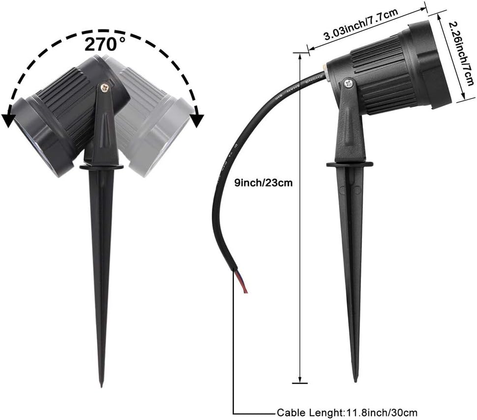 SUNRIVER Low Voltage Landscape Lights Led Landscape Lighting 6W Outdoor Landscape Lights 12V 24V Waterproof Landscape Spotlights for Yard, Lawn, Garden(6 Pack Warm White)