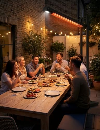 onlyfire FlexRay Heater - 80" Electric Infrared Patio Heater for Indoor & Outdoor Use, Freestanding Heater with Magnetic Remote & Cover, 3 Heat Modes + Light Mode,1500W, Overheat & Tip-Over Protection - Image 6