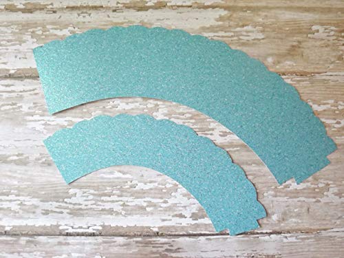 Light Blue Glitter Cupcake Wrappers Party Dessert Decorations Standard And Mini Holders Set Of 12 #TOP3