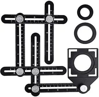 MARZIX Upgrade Multi Angle Ruler, Aluminum Alloy Angle Measuring Ruler, Universal Opening Locator Measurement Tool, 6-Sided Angle Finder Tool,