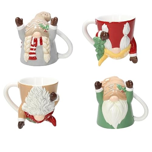 Tognana 1 Pezzo Tazza Tazzone Latte Natale UP & DOWN Gnomi 300 cc 4 Modelli
