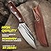 AOSILEY Pocket Fixed Blade Knife with Wood Handle and Leather Sheath for Camping, Outdoor Hunting,Tactical, Survival and EDC