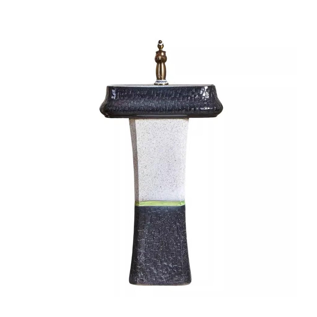 NEBE Bathroom Sink Outdoor Garden Art Washbasin Courtyard Column Balcony Ceramic