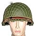 GJJ Elmetto Militare Americano della Seconda Guerra Mondiale Fan M1 Elmetto Protettivo del Casco del Casco del Casco a Doppio Strato,Verde,Taglia Unica