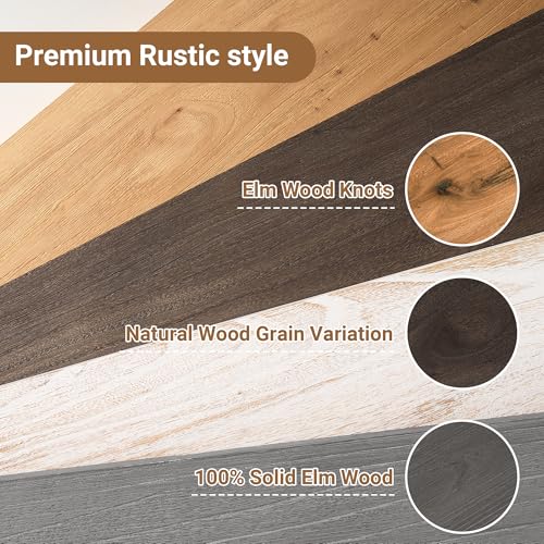Image of Vivelove Elm Wood Floating Shelf 36x8 inch Set of 2, Grey