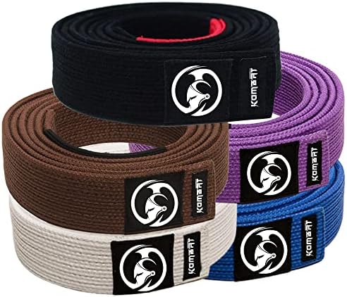 KOMBAT Jiu Jitsu BJJ Premium Belts – Pro Grade Belt with Sleeve Bar for Ranking Stripes, Durable | IBJJF Competition Approved (Brown, A5)