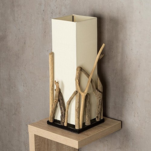 levandeo Lampe Tischlampe/Tischleuchte aus recyceltem Holz - Holzlampe Treibholz 20x20cm 50cm hoch - Jede Lampe EIN Unikat