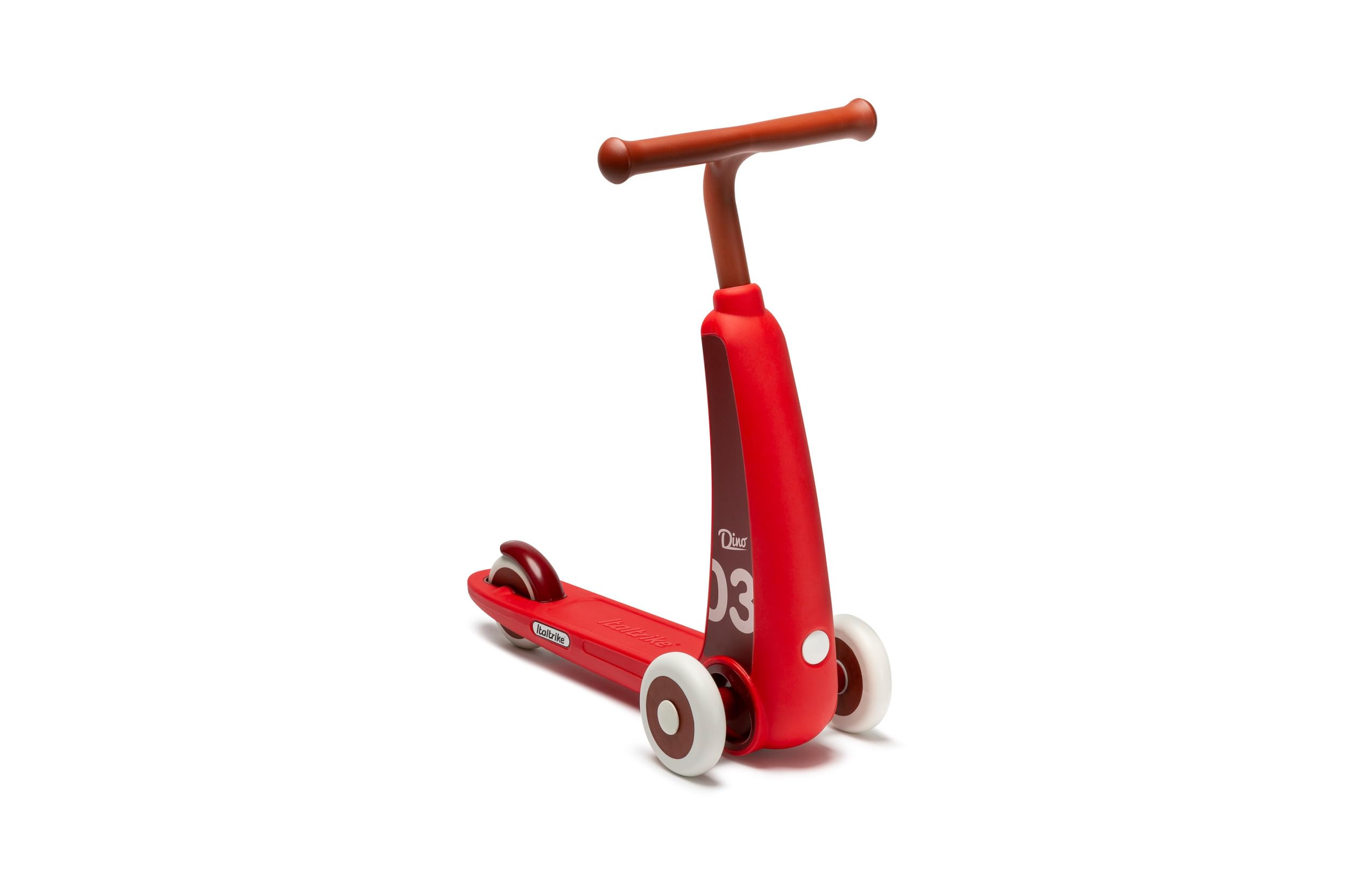 Italtrike Dino Scooter Toy for Toddlers & Kids, Indoor & Outdoor Use, Safe Design, Sturdy Child Safe Wheels, 2-4 Years, Made in Italy (Red)