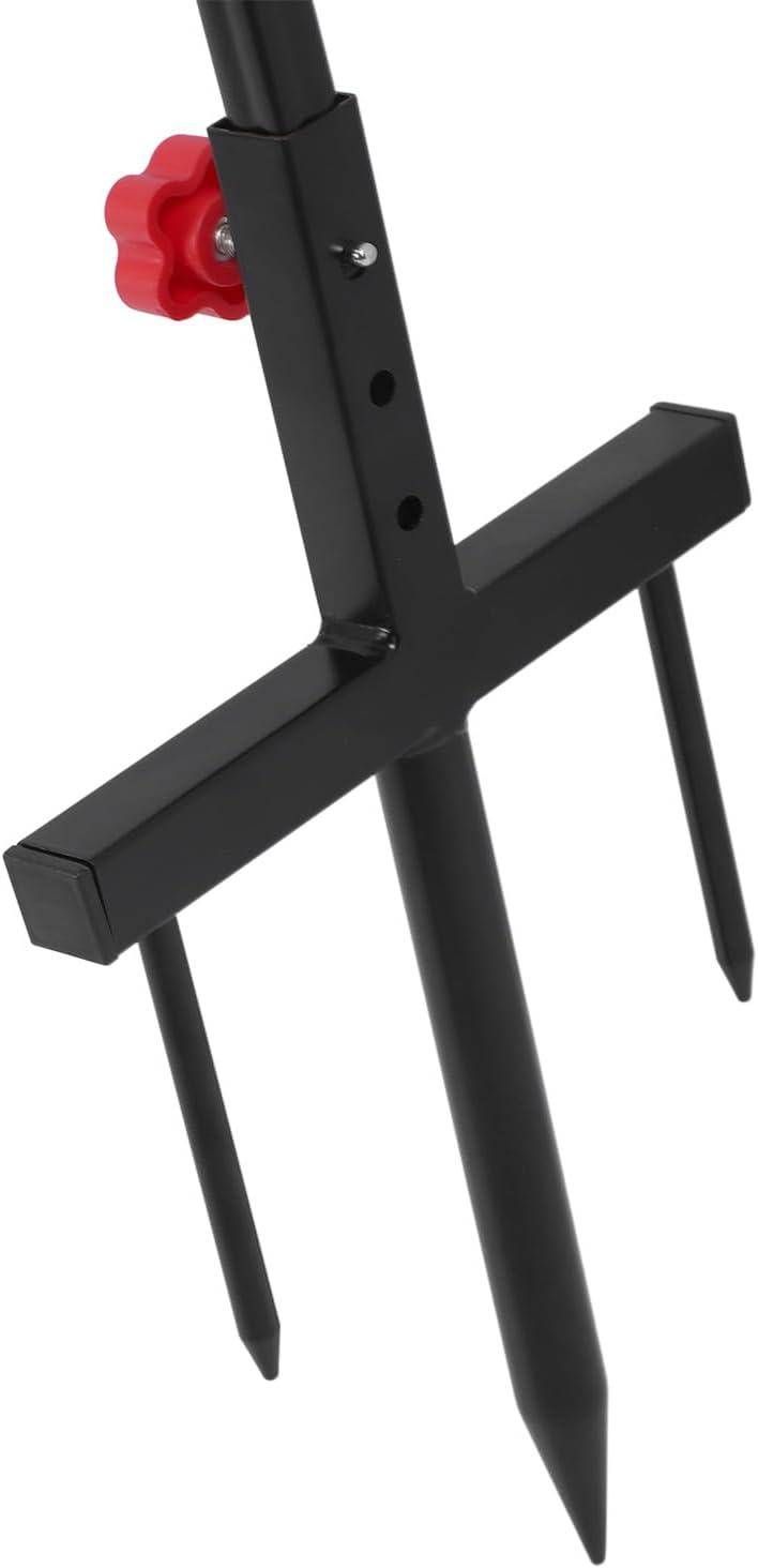 Luqeeg Golf Swing Trainer, Iron Portable Height Adjustable Ground Plugged Real Swing Practice Groover, Ideal for Training