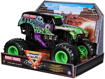 Monster Jam Series 23 Oversized Official Grave Digger Monster Truck, Collector Die-Cast Vehicle, 124 Scale, Kids Toys for Boys Ages 3 and up