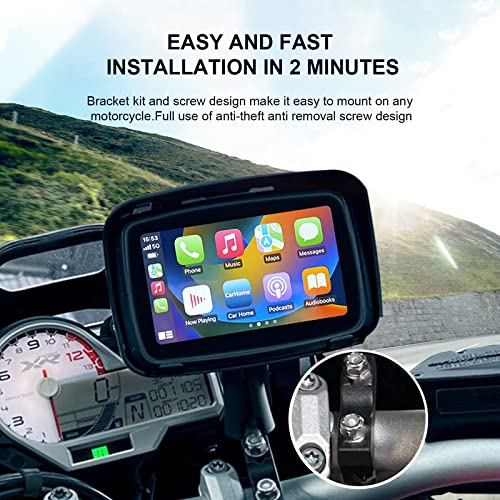 Ezonetronics 5" Motorcycle Gps Navigation Device With Wireless Carplay & Android Auto, Ipx7 Waterproof Touch Screen Support Mirror Link/Bluetooth/Fm/Siri/Gps/Google #TOP6