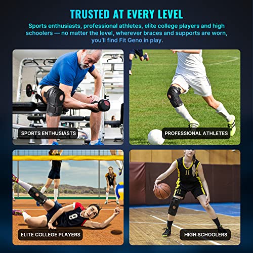 Fit Geno Reactive+ Hinged Knee Brace With Side Stabilizers For Maximum Knee Support, Adjustable Knee Brace For Knee Pain For Men And Women, 2023 Upgraded Acl Knee Brace For Meniscus Tear Mcl Arthritis #TOP4