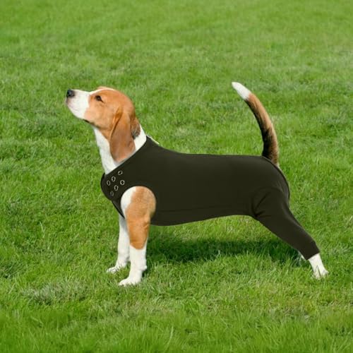 Body für Hunde Nach Op, Leckschutz Body Nach Op Hündin Beinschutz Hunde Hinterbeine Hinterbeinschützer Hund Liegeschwielen Schutz Recovery Suit Hundebody mit Reißverschluss Hinten(Moosgrün, L)