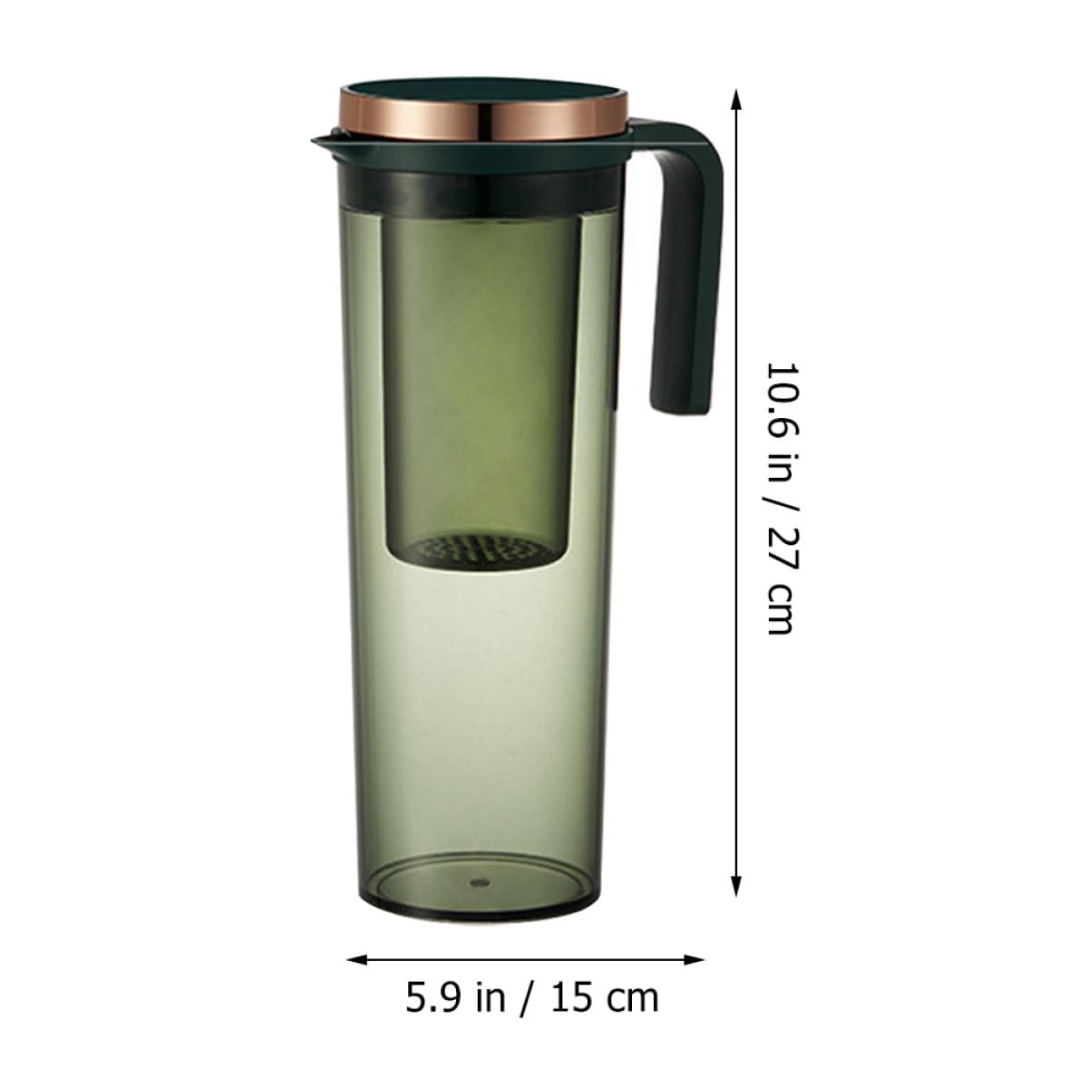 PACKOVE Jarra de Enfriamiento de Agua de Gran Capacidad 2 Litros, Resistente al Calor, Color Verde Oscuro, para Refrigerador y Uso Doméstico, Contenedor Hermético para Bebidas y Té