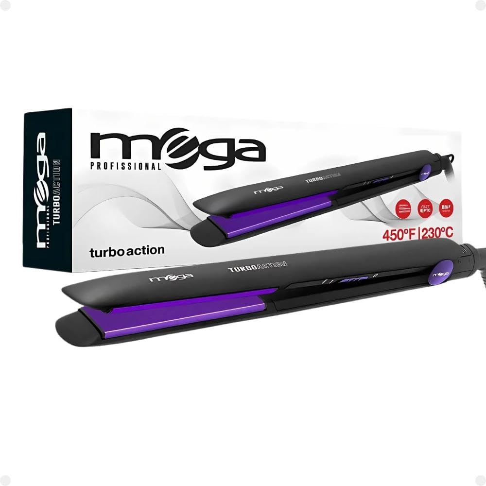 Prancha de Cabelo Turbo Action 450°F / 230°C Patins Ceramico
