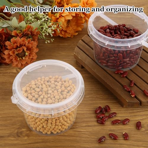 Image of ZOFORTY 18 PCS 70 oz Slime Containers with Lids and Handles, Plastic 2000ml Storage Bucket Containers, Clear Slime Storage Case for Slime DIY Art Craft, Pigment, Small Tools, Part Material