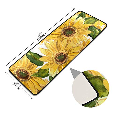 Tapete para Cocina con Girasoles Antideslizante 72x24 in miniatura 3
