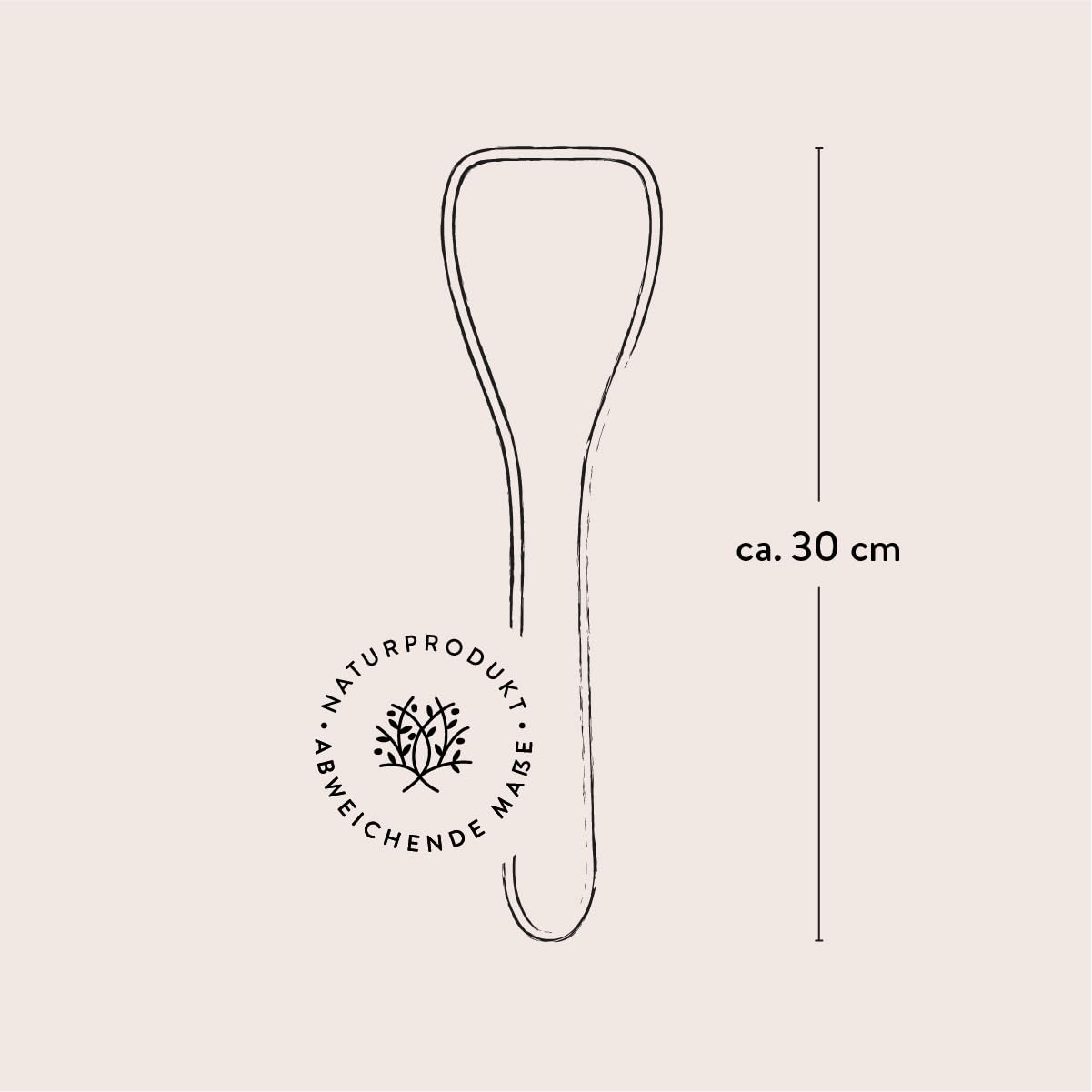 DAS OLIVENHOLZBRETT® Łopatka do patelni/łopatka do smażenia/30 cm | Skrobak do patelni z drewna oliwkowego/wysokiej jakości i trwały/pomocnik kuchenny z drewna/skrobak do drewna