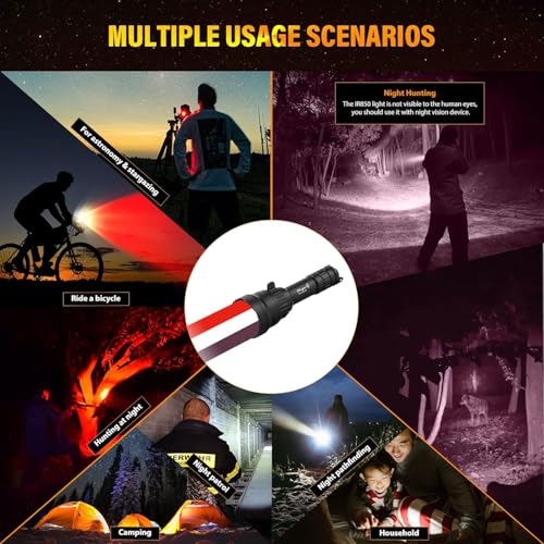 Image of KL62Plus Red White IR850 Zoomable Night Vision Hunting Light Kit