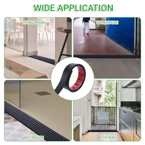 Rubber Door Threshold Ramp for Doorways Self-Adhesive Rubber Ramps for ...