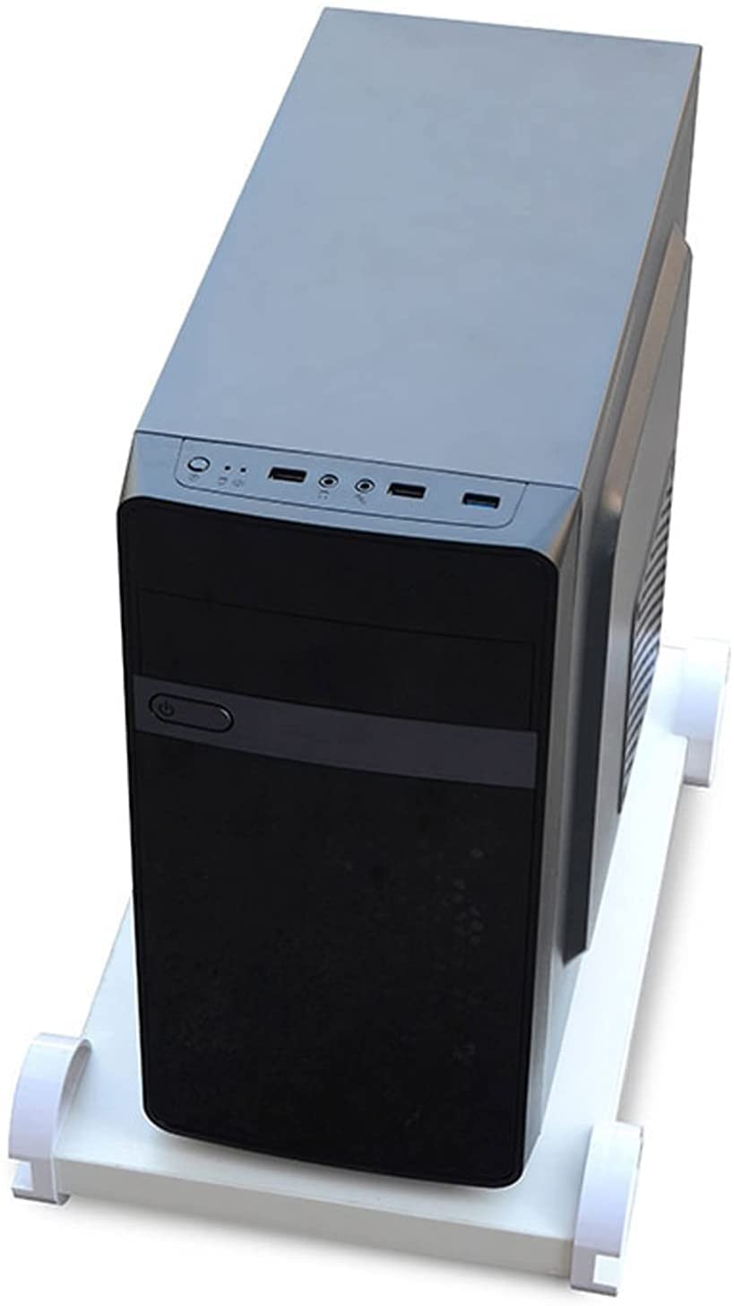 Supporto per CPU Supporto per CPU Supporto per carrello PC, Carrello porta PC desktop, Supporto per torre PC Carrello da pavimento con ruote sotto la scrivania, (Bianco) Supporto per torre computer