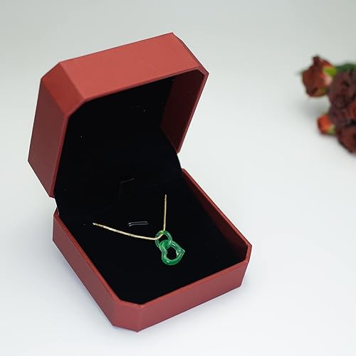 Miniatura 8 de Jade Necklace for Women Valentine's Day Gifts, Love Heart Pendant Chain Necklaces with Birthstone Crystals 18k Gold Plated Fashion Jade Choker