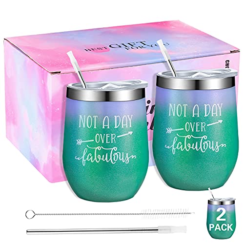Wine Tumbler Cups Gifts for Women 12 oz mug With Lids Tumblers Water Glasses Wine Coffee Cocktails Champaign Wine Champagne Glasses Stainless Steel Tumblers Stemless insulated Cups