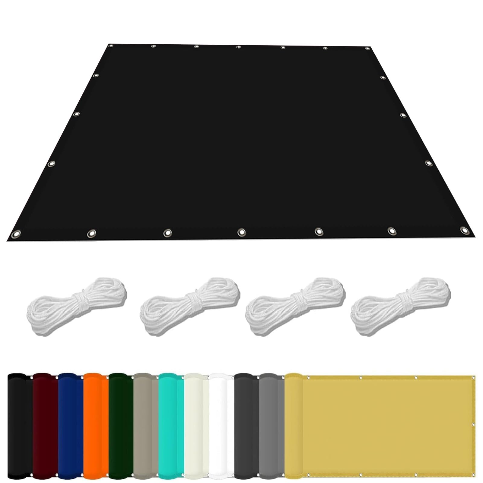Voile d'ombrage imperméable 0,7x1,2m noir pour clôture